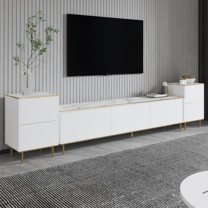 Hanah Home Imaj - Marble, White Hanah Home Imaj - Marble, White